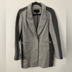 Ann Taylor Notch collar colorblock wool peacoat womens size XS